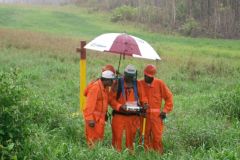 Cathodic protection survey in the rain