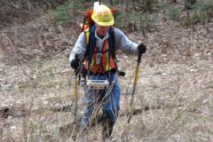 CIPS surveyor in the woods